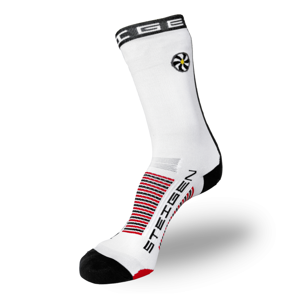 Race Stripe White Running Socks ¾ Length