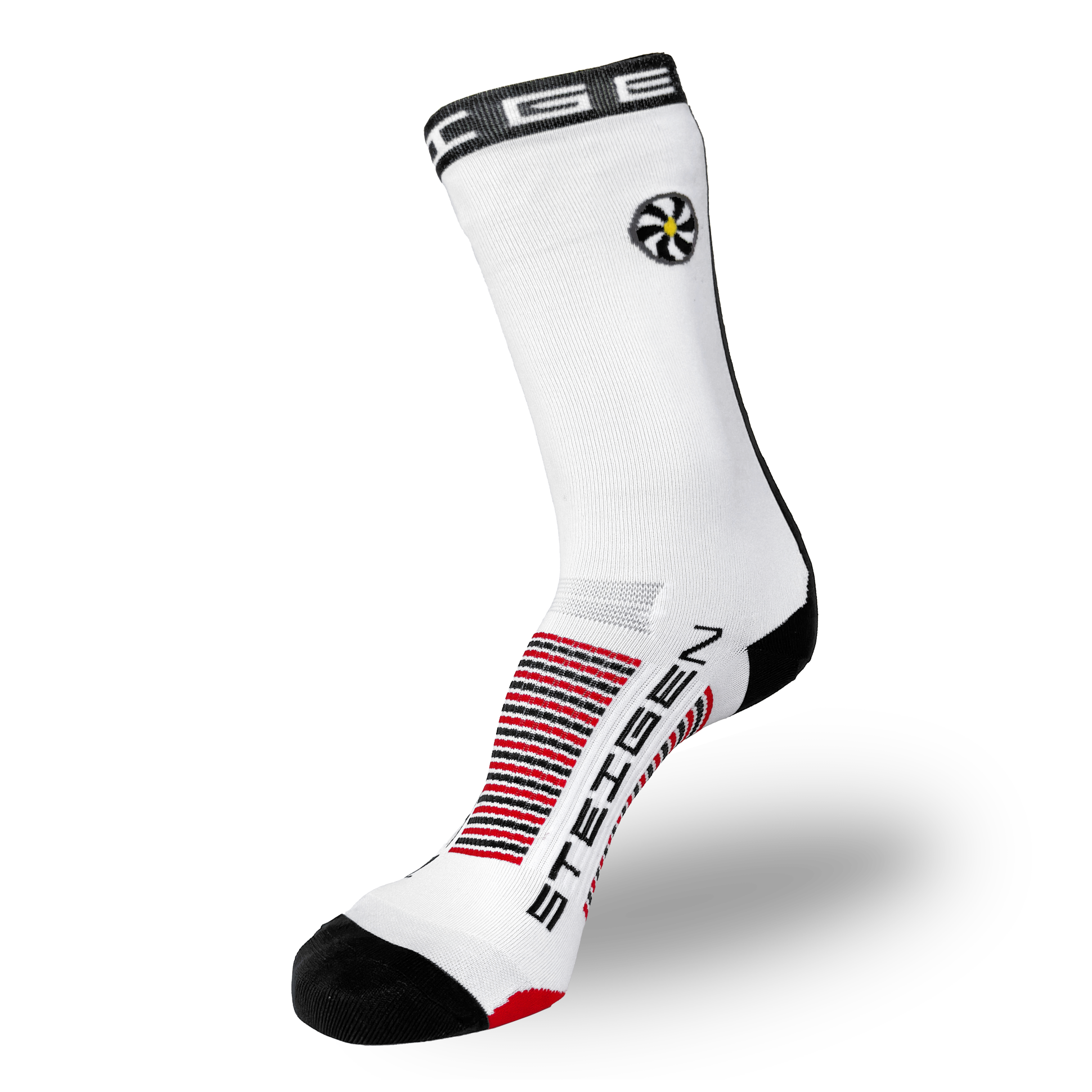 Race Stripe White Running Socks ¾ Length