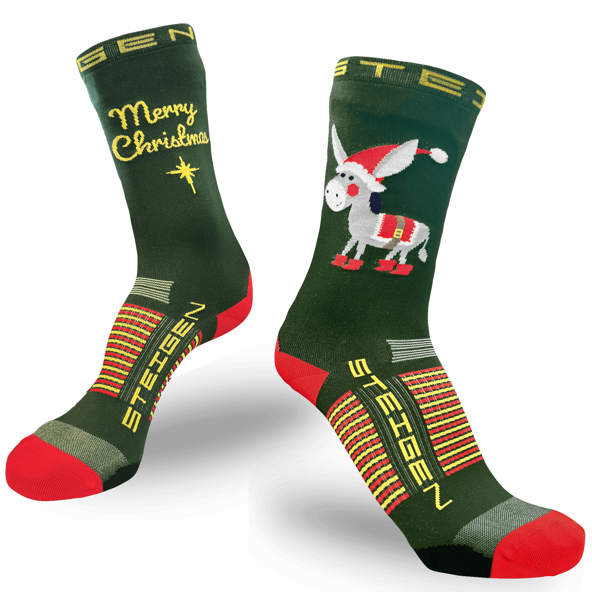 Christmas Donkey Running Socks ¾ Length