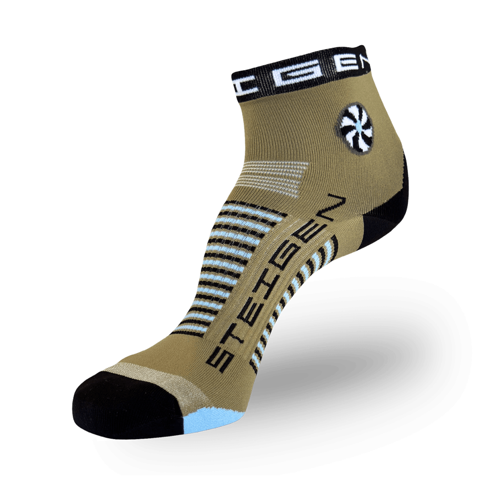 Khaki Running Socks 1/4 Length